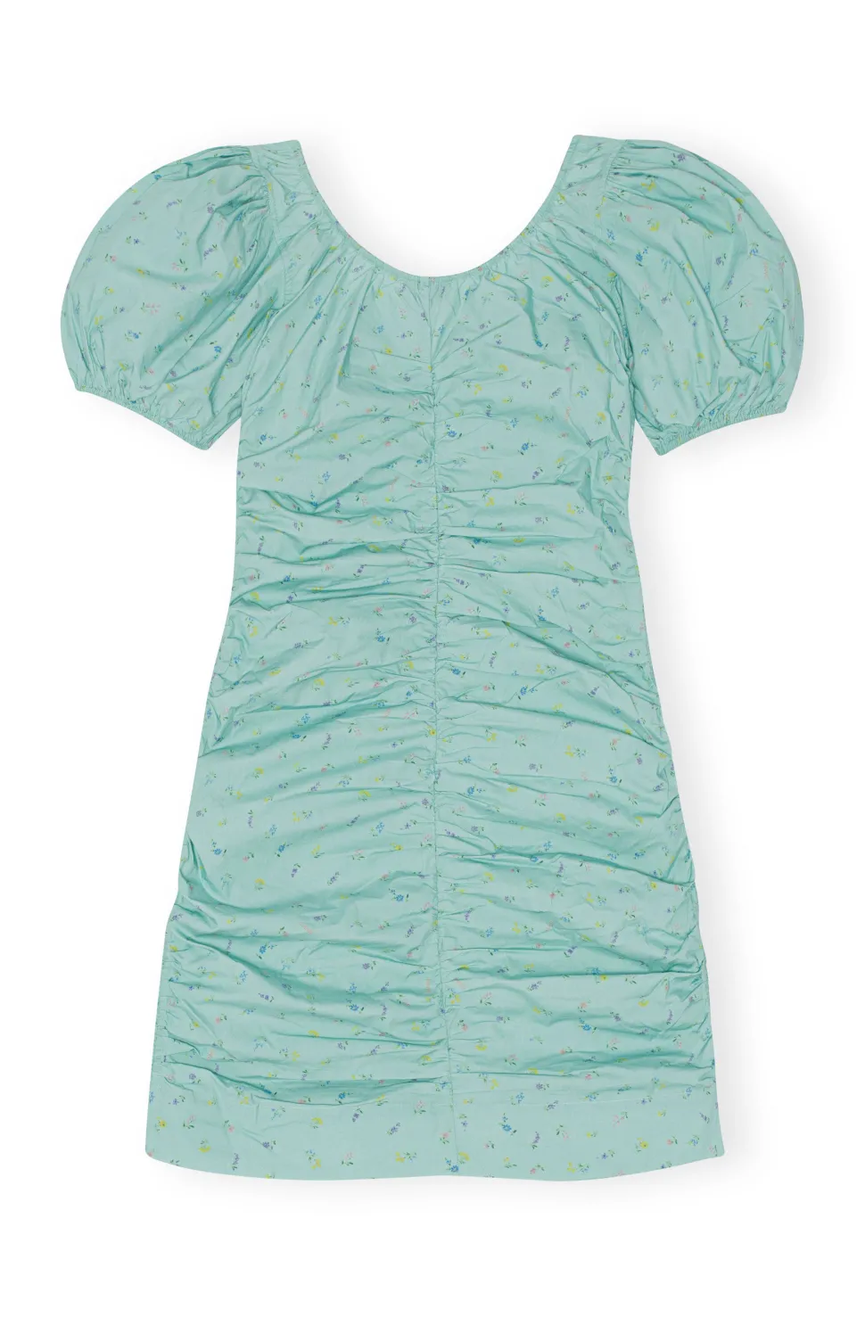 Ganni - Short Dress Swept at Col En U In Printed Cotton