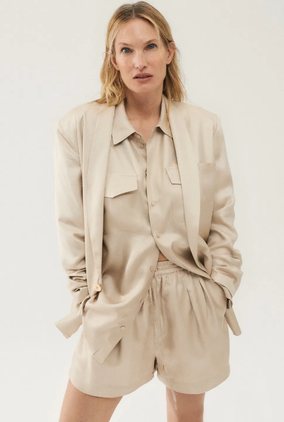 silk laundry - Short Ample In Sergé